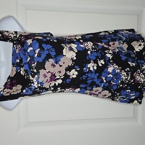 Floral Rayan Blue & Purple Top L